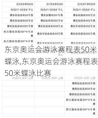 东京奥运会游泳赛程表50米蝶泳,东京奥运会游泳赛程表50米蝶泳比赛