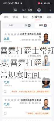 雷霆打爵士常规赛,雷霆打爵士常规赛时间