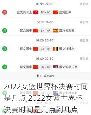 2022女篮世界杯决赛时间是几点,2022女篮世界杯决赛时间是几点到几点