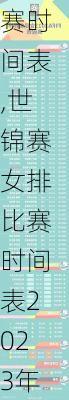 世锦赛女排比赛时间表,世锦赛女排比赛时间表2023年