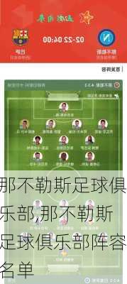 那不勒斯足球俱乐部,那不勒斯足球俱乐部阵容名单