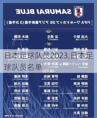 日本足球队员2023,日本足球队员名单
