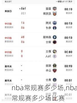 nba常规赛多少场,nba常规赛多少场比赛