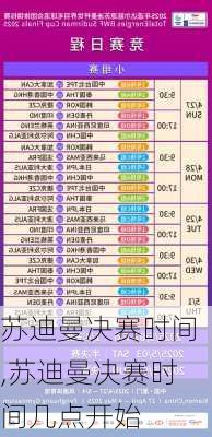 苏迪曼决赛时间,苏迪曼决赛时间几点开始