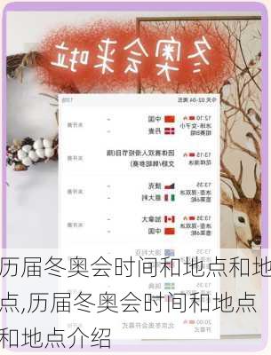 历届冬奥会时间和地点和地点,历届冬奥会时间和地点和地点介绍
