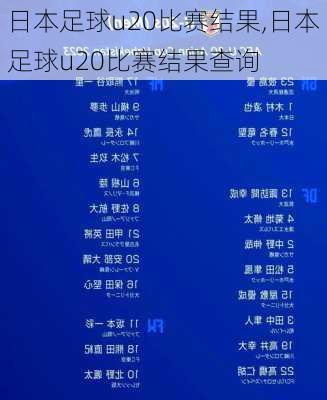 日本足球u20比赛结果,日本足球u20比赛结果查询