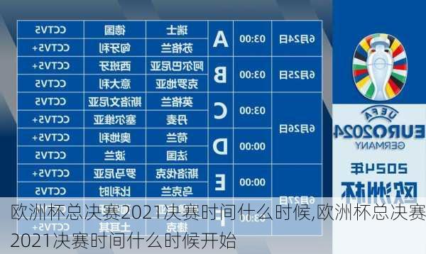 欧洲杯总决赛2021决赛时间什么时候,欧洲杯总决赛2021决赛时间什么时候开始