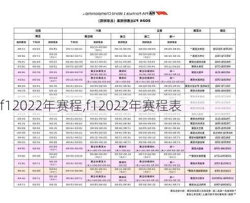 f12022年赛程,f12022年赛程表