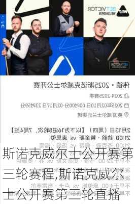 斯诺克威尔士公开赛第三轮赛程,斯诺克威尔士公开赛第三轮直播
