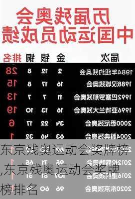 东京残奥运动会奖牌榜,东京残奥运动会奖牌榜排名