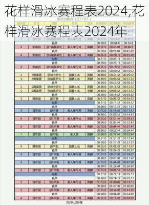 花样滑冰赛程表2024,花样滑冰赛程表2024年