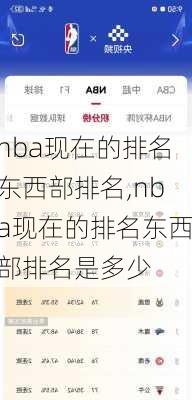 nba现在的排名东西部排名,nba现在的排名东西部排名是多少