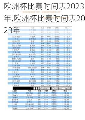 欧洲杯比赛时间表2023年,欧洲杯比赛时间表2023年