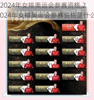 2024年女排奥运会参赛资格,2024年女排奥运会参赛资格是什么