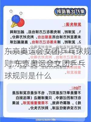东京奥运会女团乒乓球规则,东京奥运会女团乒乓球规则是什么